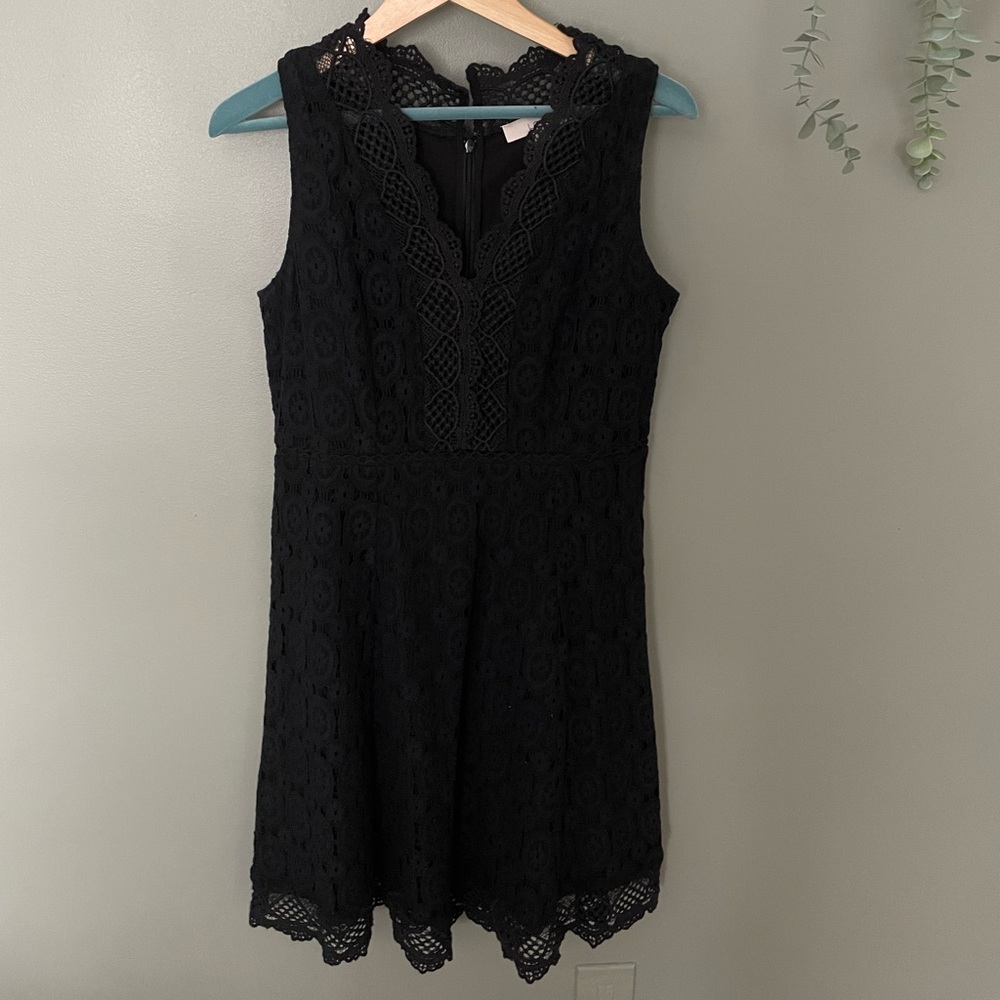 LOFT Black Lace Dress 4P